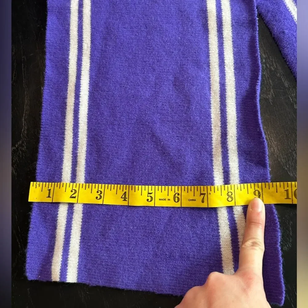J. Crew Purple and White Striped Sweater Scarf- spring bright chic- color pop OS
